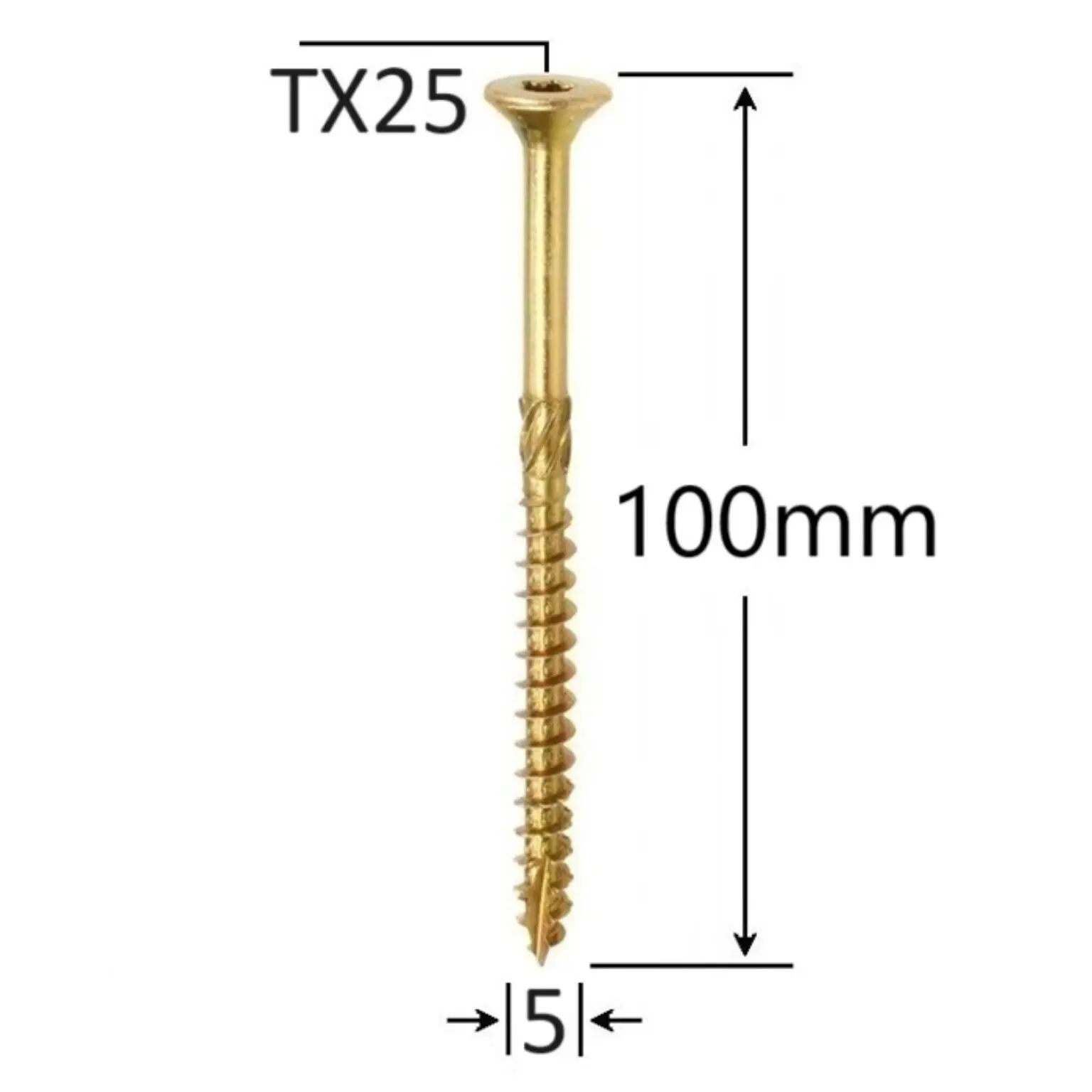 Surub Dulgherie Cap Inecat 5×100mm