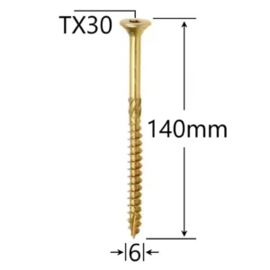 Surub Dulgherie Cap Inecat 6×140mm