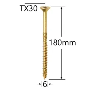 Surub Dulgherie Cap Inecat 6×180mm