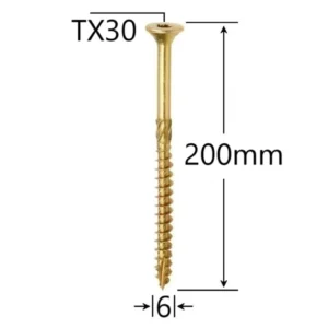 Surub Dulgherie Cap Inecat 6×200mm