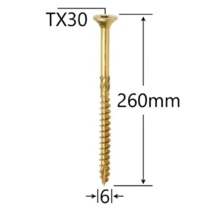 Surub Dulgherie Cap Inecat 6×260mm