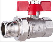 Robinet cu bila si olandez IE - 3/4'', cu fluture Bautech